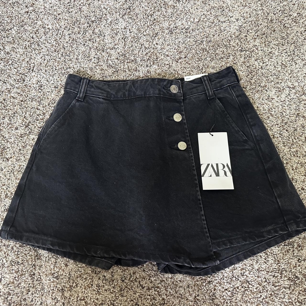 ZARA Black Denim Skirt